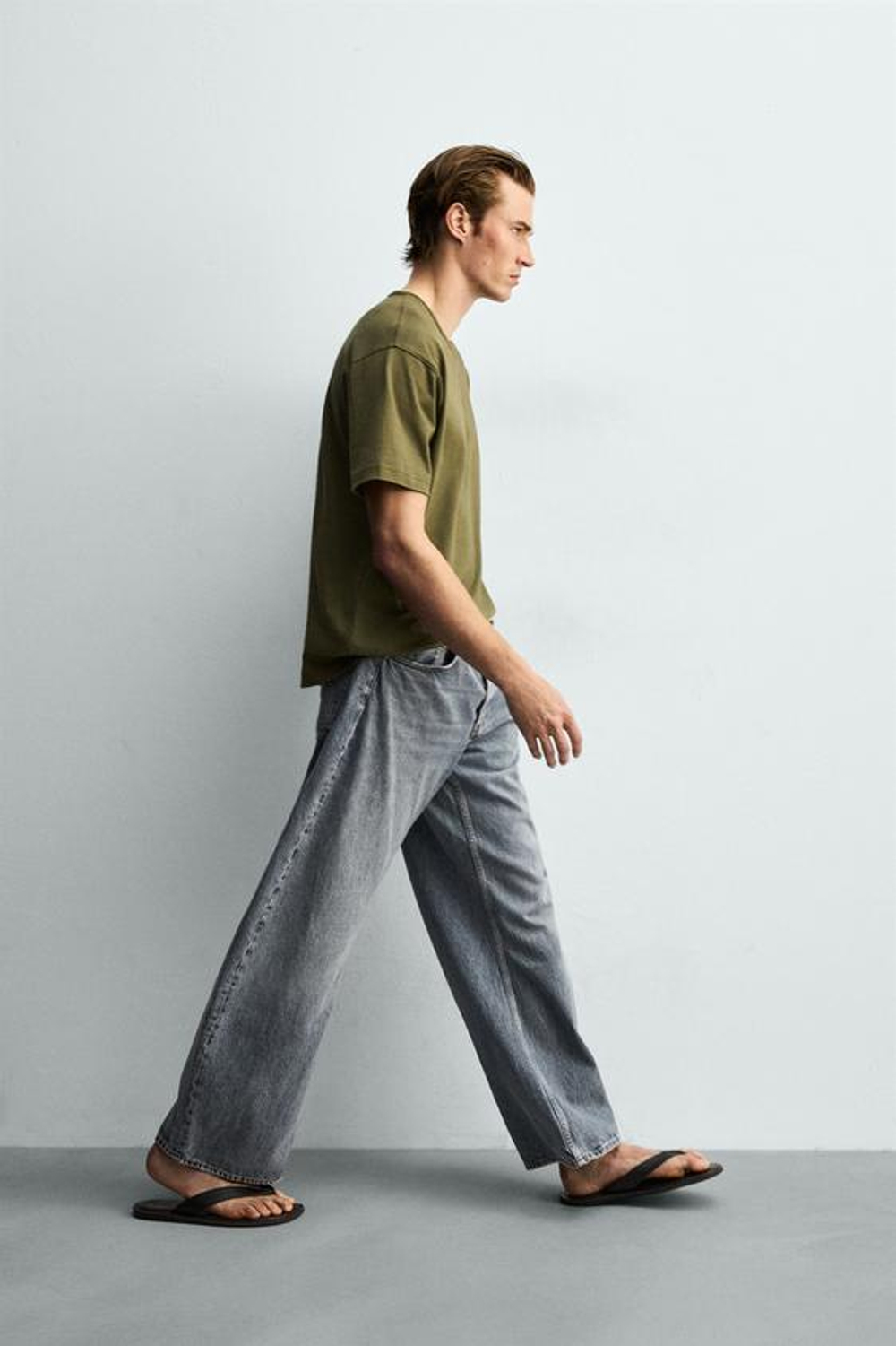 ZARA ДЖИНСЫ BARREL FIT, ЛИНЯЛЫЙ СИНИЙ
