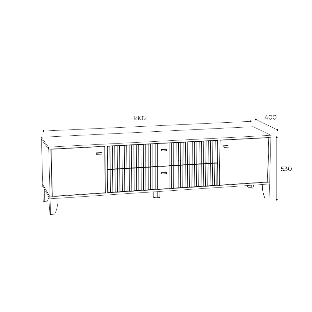 Тумба под телевизор Парус-10, Дуб крафт золотой, Карбон латте