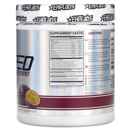 EHPlabs, OxyShred, термогенный сжигатель жира, со вкусом маракуйи, 264 г (9,3 унции)