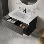 Тумба с умывальником IDDIS Bild, подвесная, 80 см, темно-серый, BIL80G0i95K