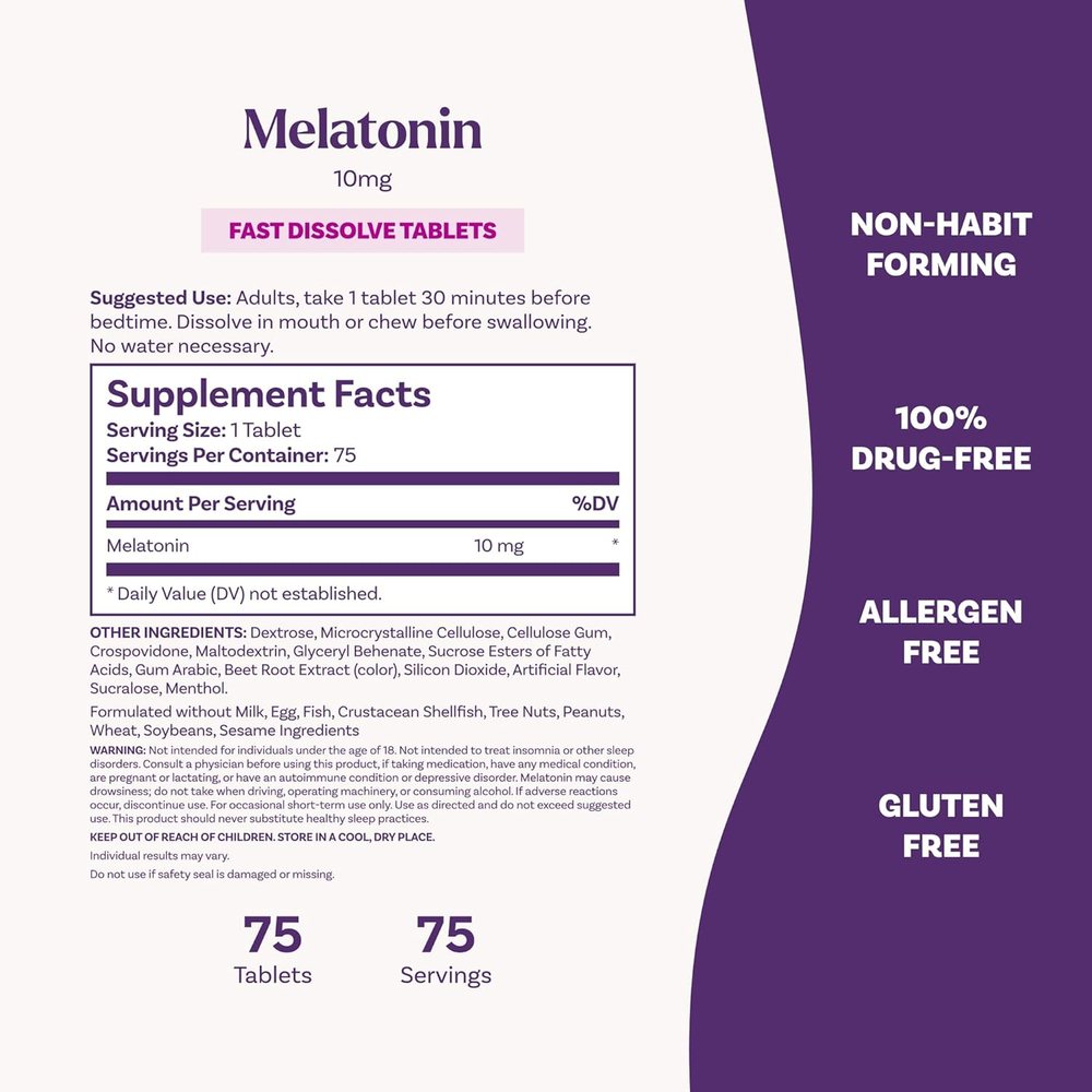 Антиоксидант Natrol Melatonin 10 мг 75 таблеток