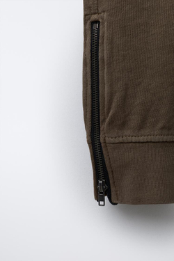 ZARA БРЮКИ SLIM НА МОЛНИЯХ, РЫЖЕВАТО-КОРИЧНЕВЫЙ