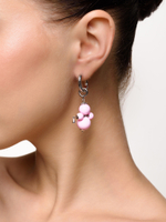 Моносерьга "Nevalyashka" pink Silver