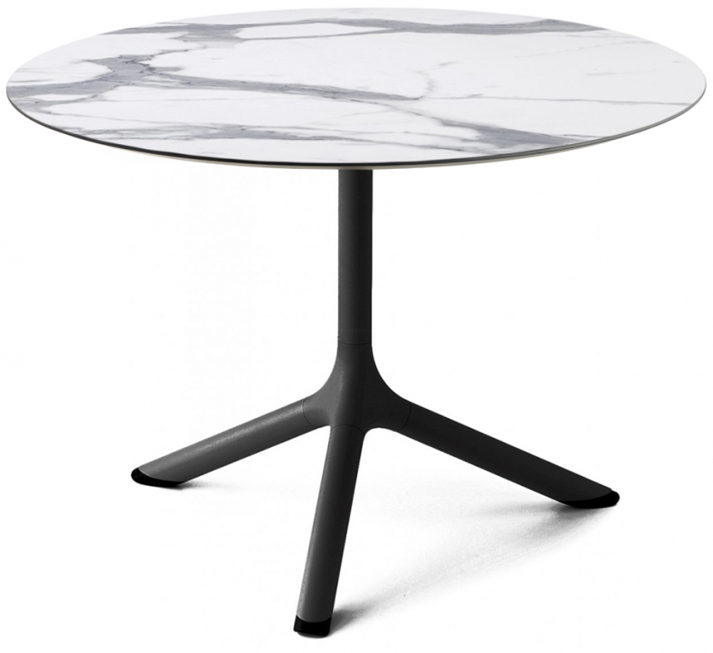 Столик ламинированный кофейный Scab Design Tripe, черный, белый мрамор Каррара