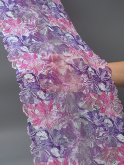 Эластичное кружево мультиколор ширина 23 см