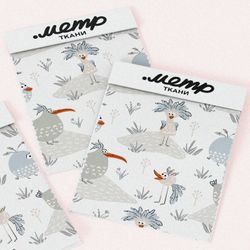 Ткань оксфорд 210 необычные птички