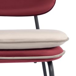 Стул полубарный с контрастным кантом Pea, велюр, бордовый/бежевый