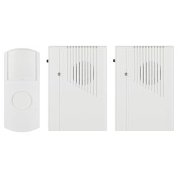 Звонок дверной ЭРА C27-2 беспроводной два динамика белый 6 мелодий | Электрозвонки беспроводные