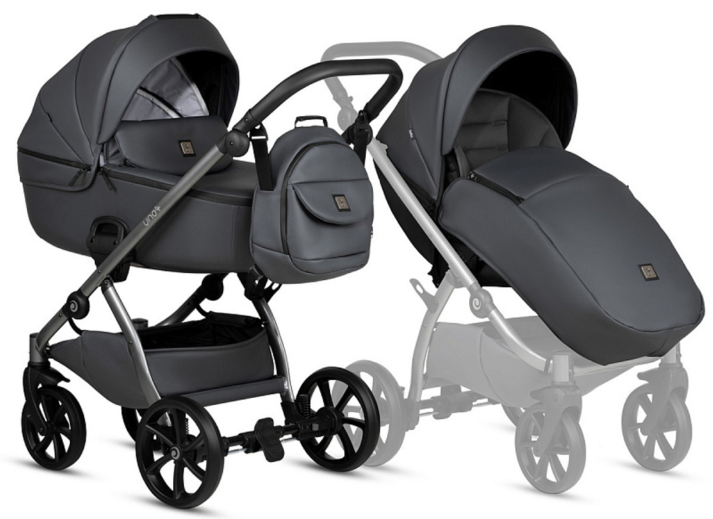 Детская коляска Tutis Uno 5 Plus Leather collection 2 в 1 1402166 Licorice
