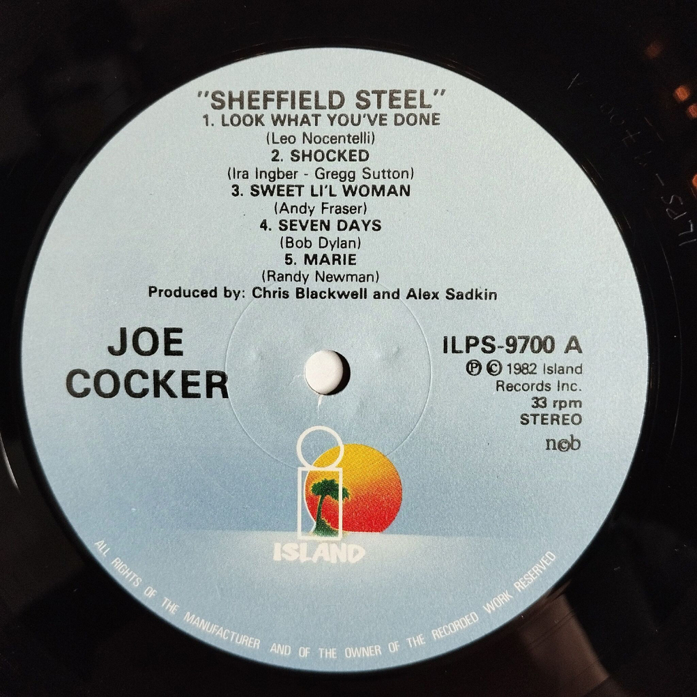 Винтажная виниловая пластинка LP Joe Cocker Sheffield Steel (Sweden 1982)