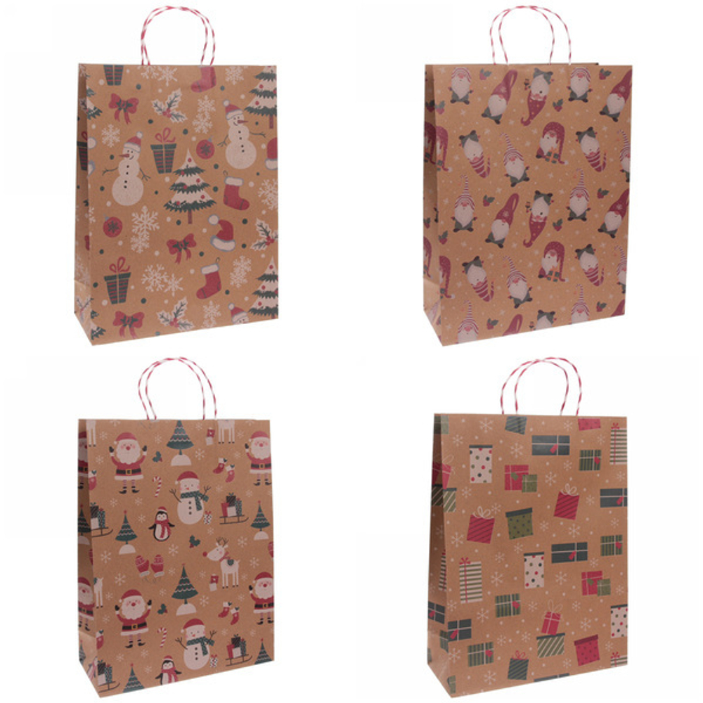 Пакет подарочный «Крафтовый новогодний мир» 40*30*12 см