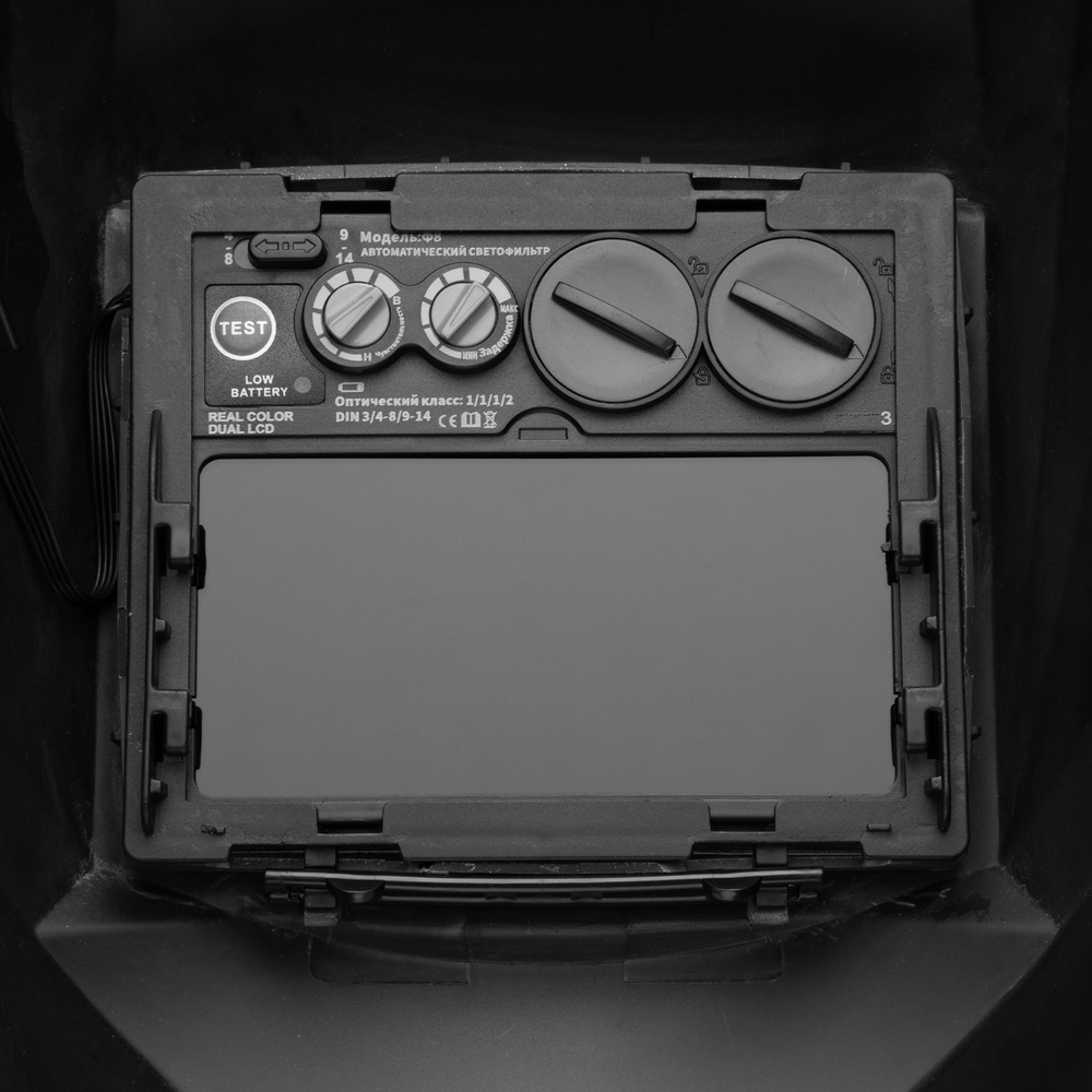 Щиток защитный лицевой (маска сварщика) F8, см. окно 100х50, Real Color, DIN4/5-8/9-13// Denzel