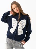 Кардиган для девочки AT1118 синий-белый