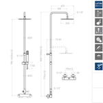 Душевая термостатическая система без излива с регулировкой высоты KUATRO 4754RK250