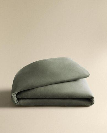 ZARA HOME ОДНОТОННЫЙ ПОДОДЕЯЛЬНИК, ЗЕЛЕНЫЙ