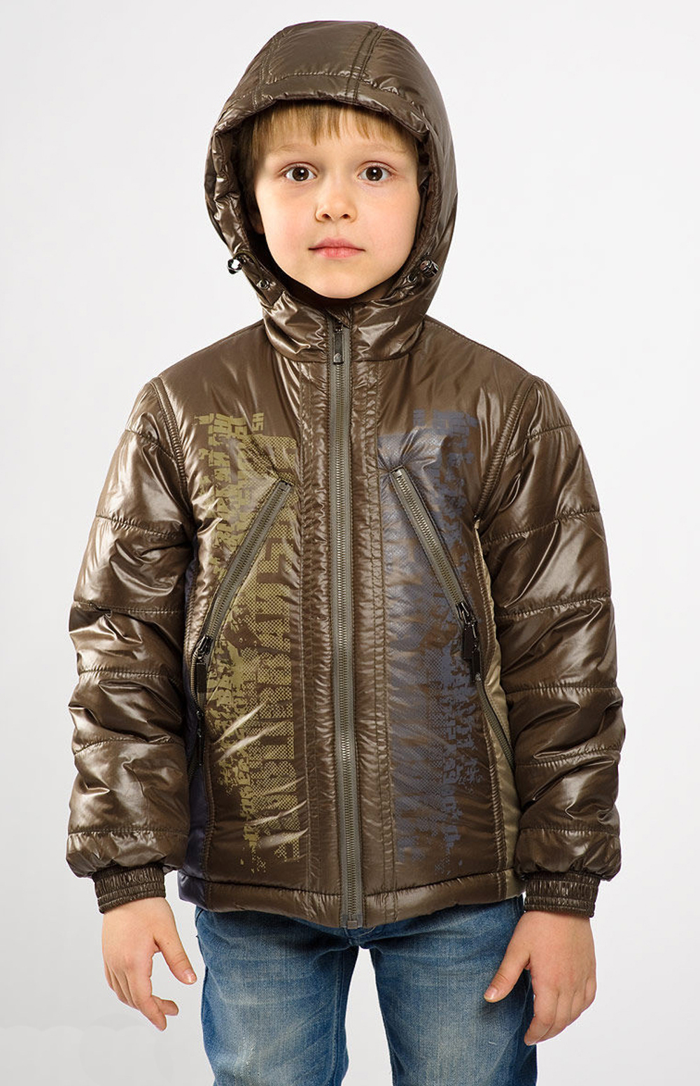 Куртка для мальчика Максим  на осень/весну 374055 коричневый