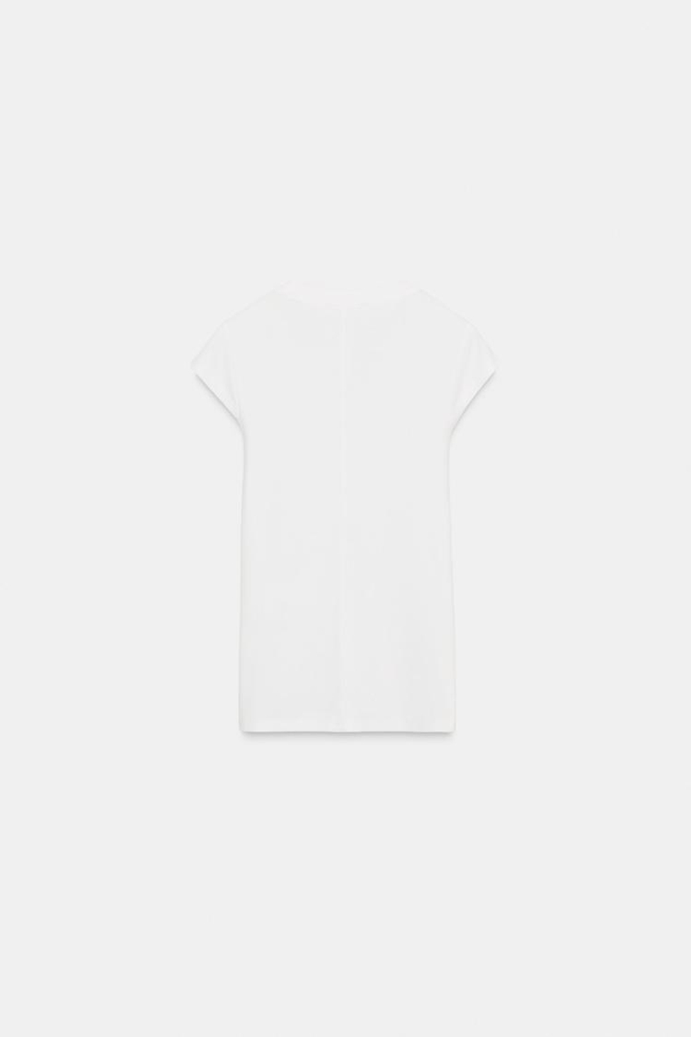 ZARA ФУТБОЛКА С КОРОТКИМ РУКАВОМ, ЖЕЛТОВАТО-БЕЛЫЙ