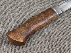 Финский нож Леуку, сталь 95Х18, рукоять мореная карельская берёза