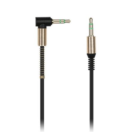 AUX кабель 3.5-3.5 мм с Г-образным наконечником, 1 м (черный, красный)