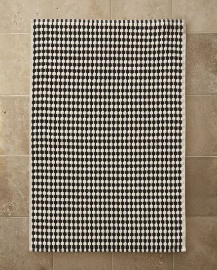 Zara Home - Текстурированный вафельный коврик для ванны, черный, 50x80 см