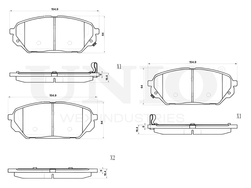 Колодки тормозные диск. передние UNIO BRP-20351
