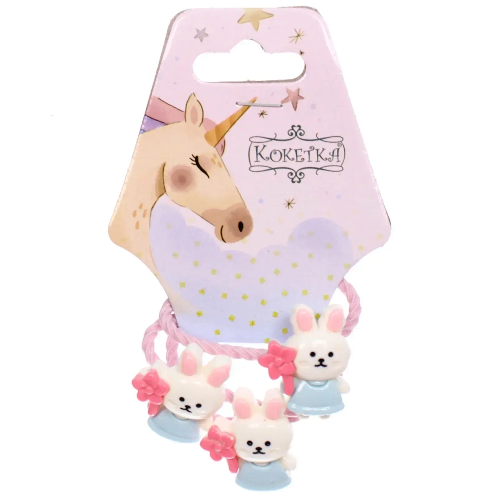 Резинки для волос детские 3шт «КАРАМЕЛЬКИ», зайки, d-3см