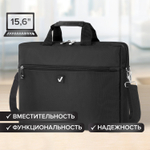 Сумка портфель BRAUBERG TEMPO с отделением для ноутбука 15 6" карман "Rush" черная 30х40х4 см