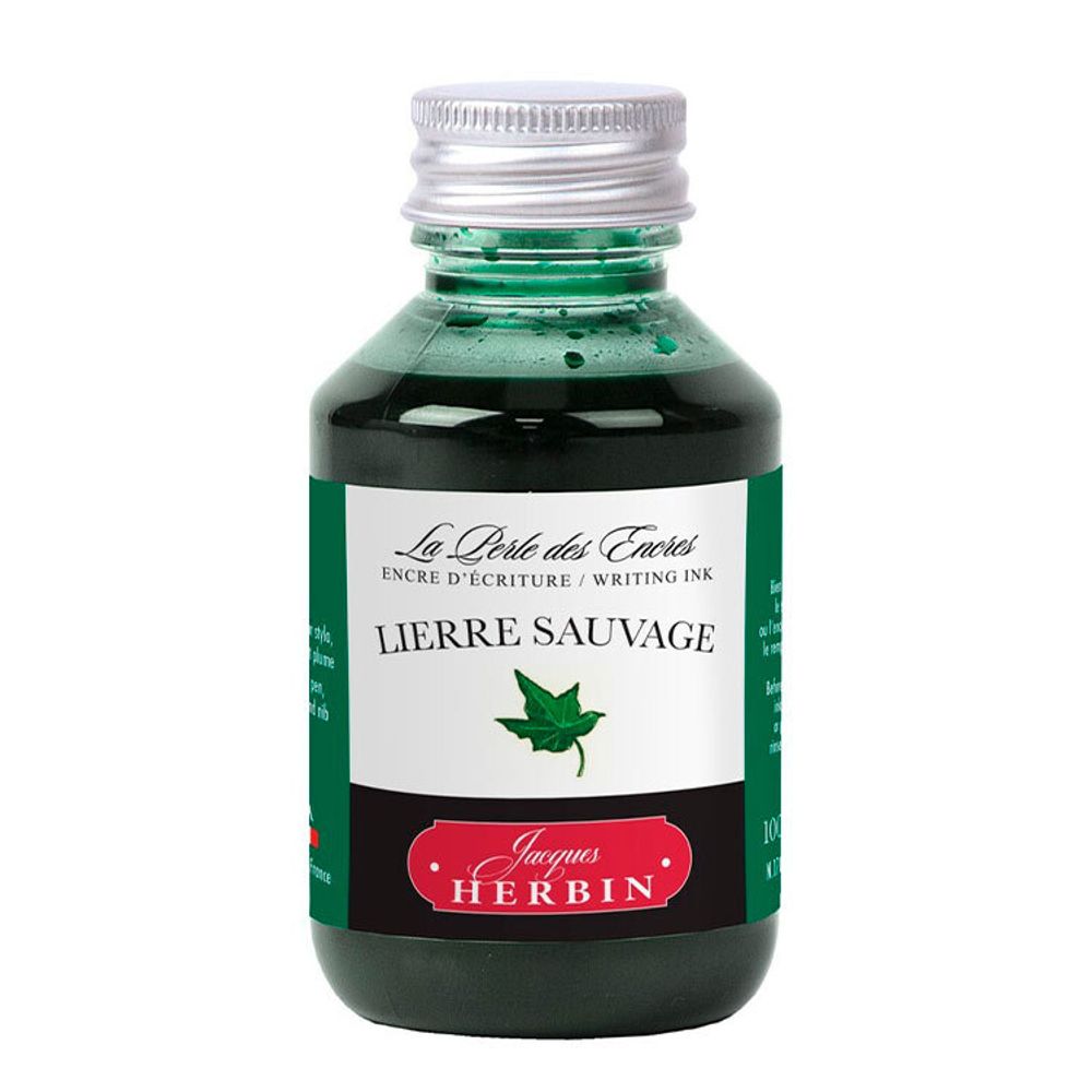 Чернила во флаконе Herbin 100 мл Lierre sauvage зеленые (17037T)