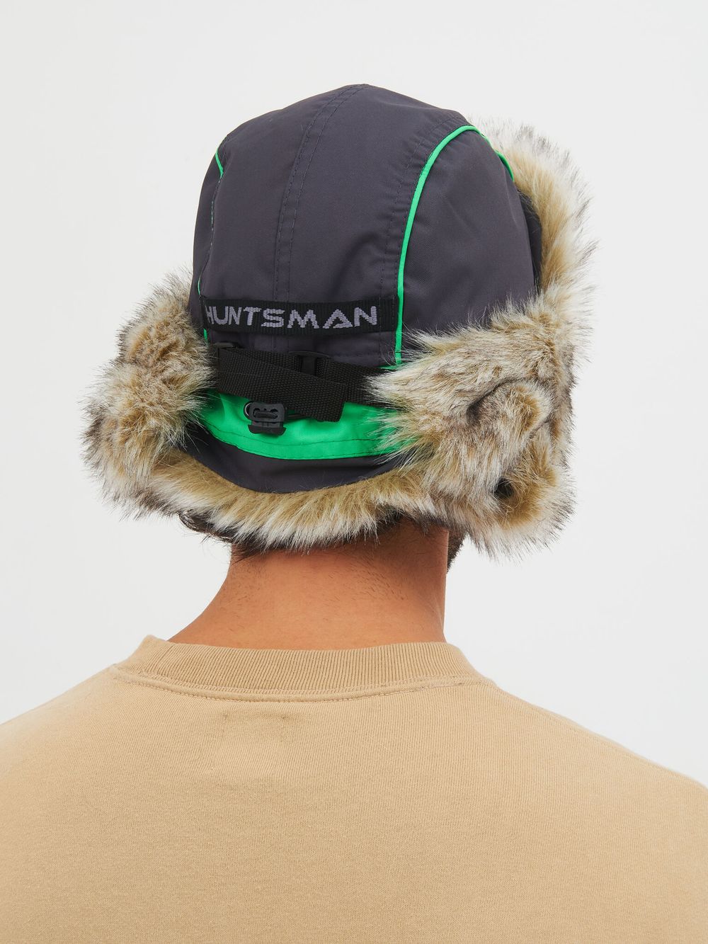 Шапка ушанка зимняя Yakutia цвет Тёмно-серый ткань Galaxy Breathable иск. мех Волк