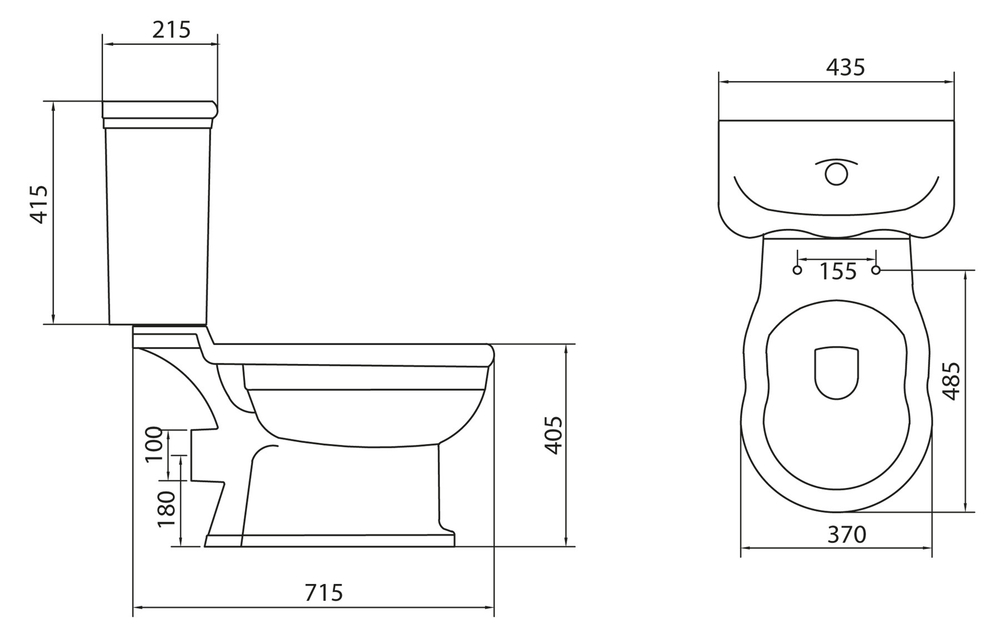 Унитаз-компакт BelBagno Boheme P-trap BB115CPR