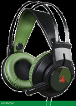 Наушники A4Tech Bloody J450 черный/зеленый