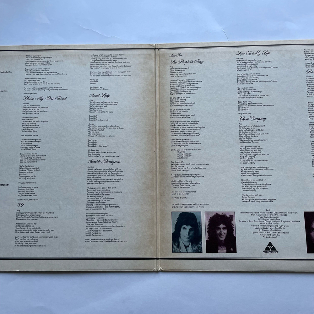 Винтажная виниловая пластинка LP Queen A Night At The Opera (Япония 1975) (Без Оби)