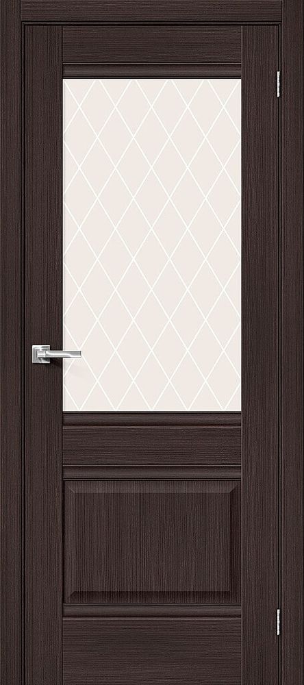 Дверь Прима-3 / Цвет Wenge Melinga / Стекло White Сrystal / Двери Браво