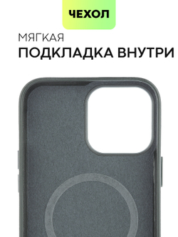 Чехол BROSCORP для Apple iPhone 13 Pro Max оптом (арт. IP13PROMAX-LEATHER-DARKGREEN)