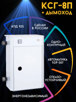 Котел газовый парапетный ЛУЧ КСГ-8П + дымоход 80 м2 (только отопление)