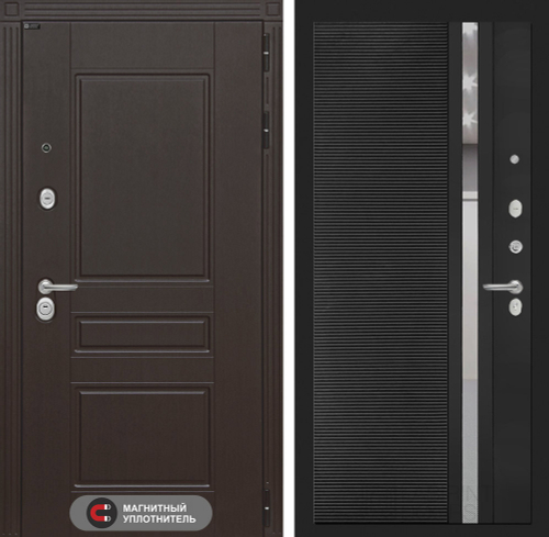 Мегаполис 31 чёрный кварц с тонированной зеркальной вставкой