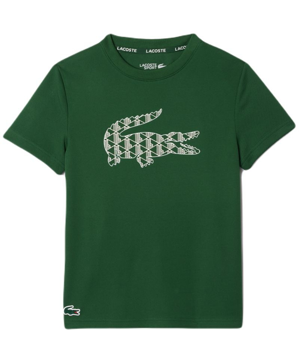 Детская теннисная футболка Lacoste Ultra-Dry Piqu_ - Green