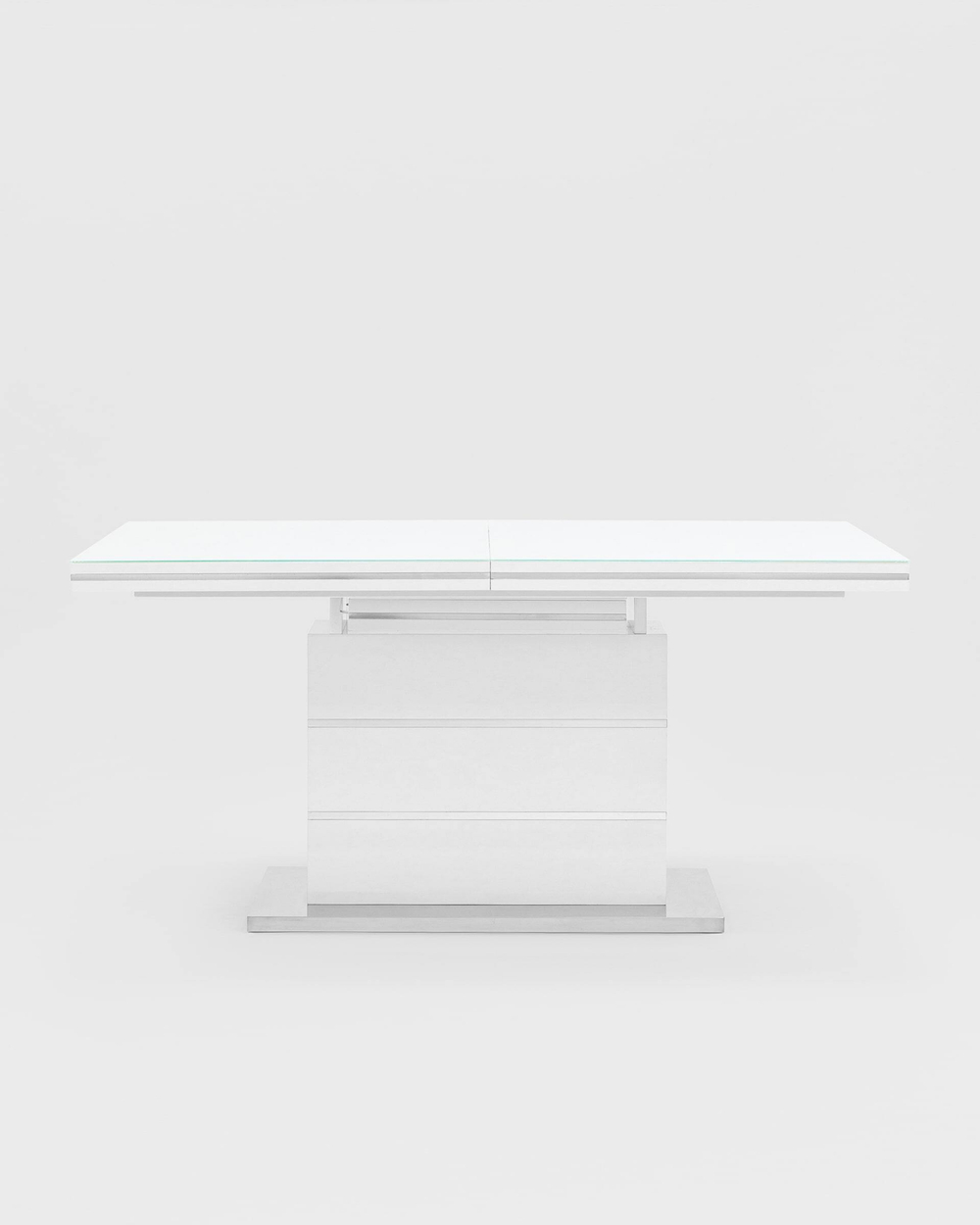 Стол обеденный Глазго раскладной 160-215*90 глянцевый белый