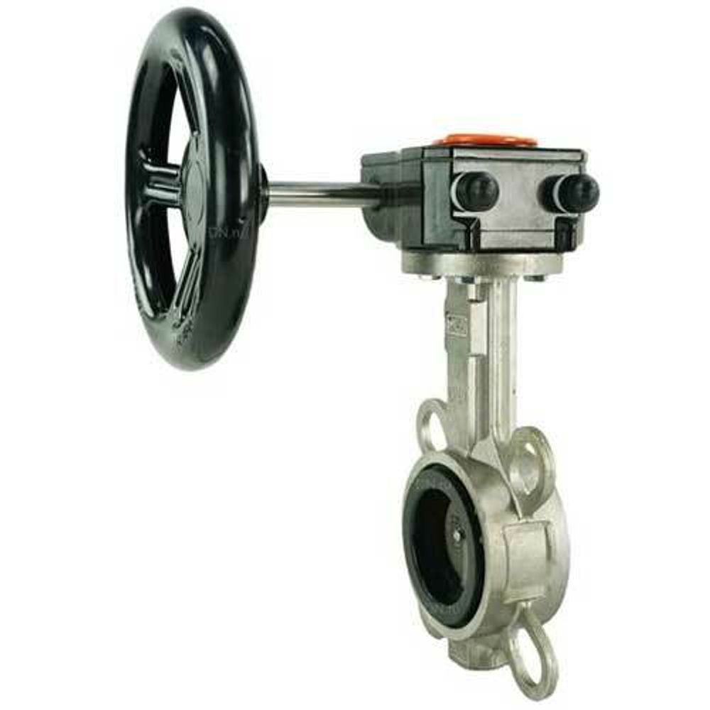 Water butterfly valve Elephant 316L-316L-VITON body material - stainless steel AISI 316L, disk material - stainless steel AISI 316L, seal - Viton with gear Pro-Gear X-W