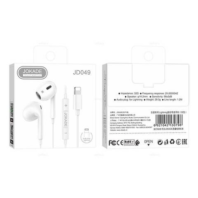 Проводные наушники для Lightning Jokade JD049 (white)