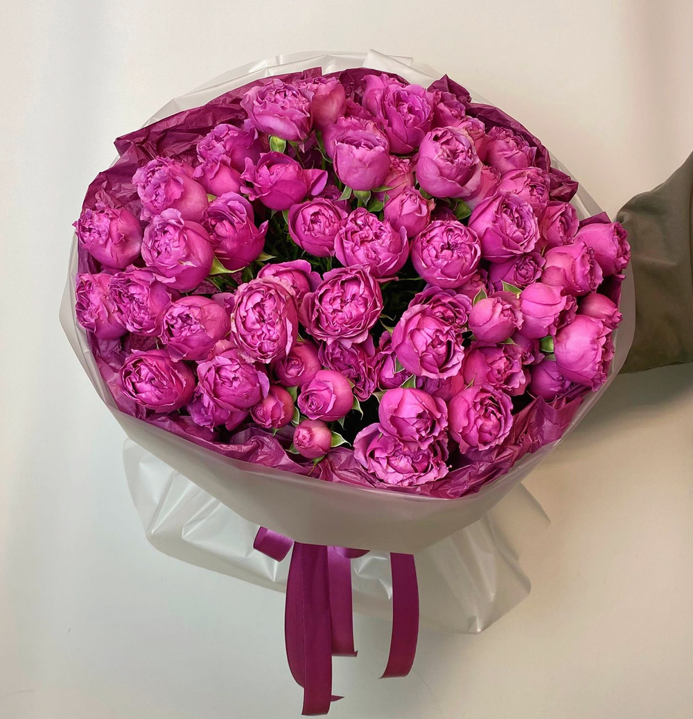 Букет из  15 шт кустовой пионовидной розы премиум