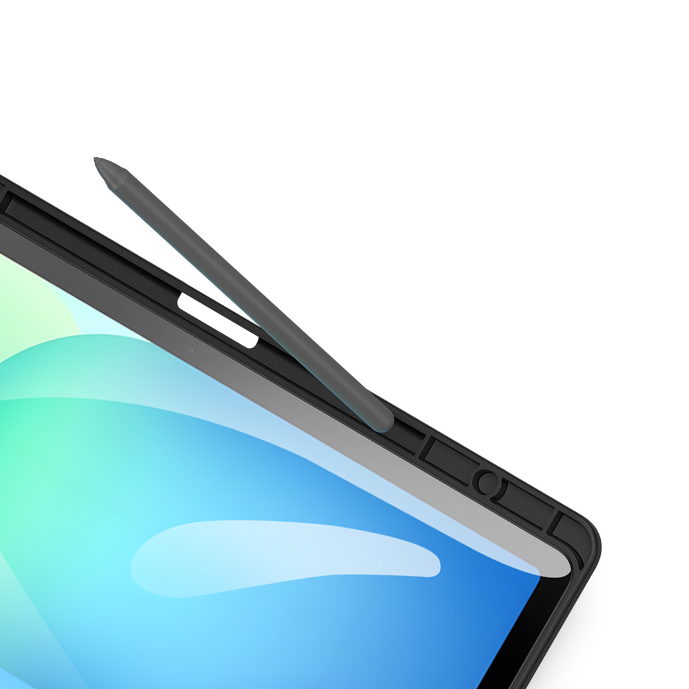 Чехол книжка черного цвета от Dux Ducis для Samsung Galaxy Tab S10 FE Plus, серия Toby Series Case, с функцией пробуждения и сна