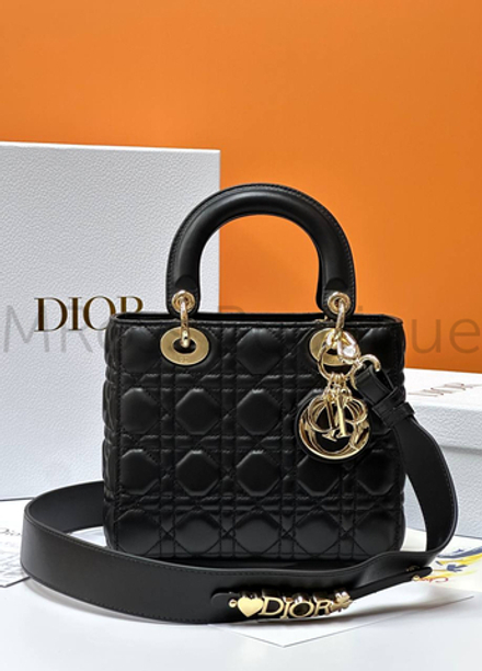 Женская сумка Lady Dior My ABC квадратная черного цвета