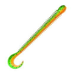 Приманка ZUB-WORM-ZANDER 135мм(5,3")-5шт, (цвет 022) зеленый верх -оранжевый низ