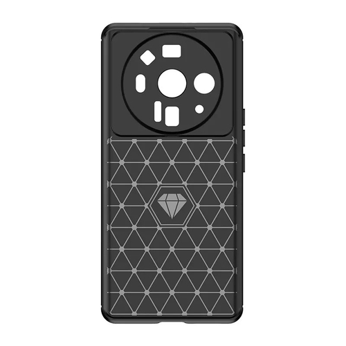 Чехол синего цвета на смартфона Xiaomi Mi 12S Ultra, мягкий отклик кнопок, серия Carbon от Caseport