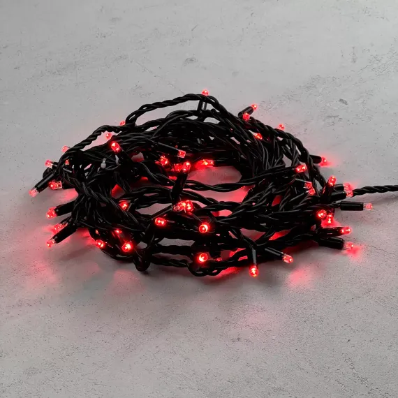 Гирлянда Нить 10 м., красный, 220В, 75 LED, Провод Черный Каучук, IP65, LTC (LL75-1-2R)