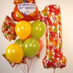 Шар (22''/56 см) Звезда, Осенние листья, 1 шт. в уп.