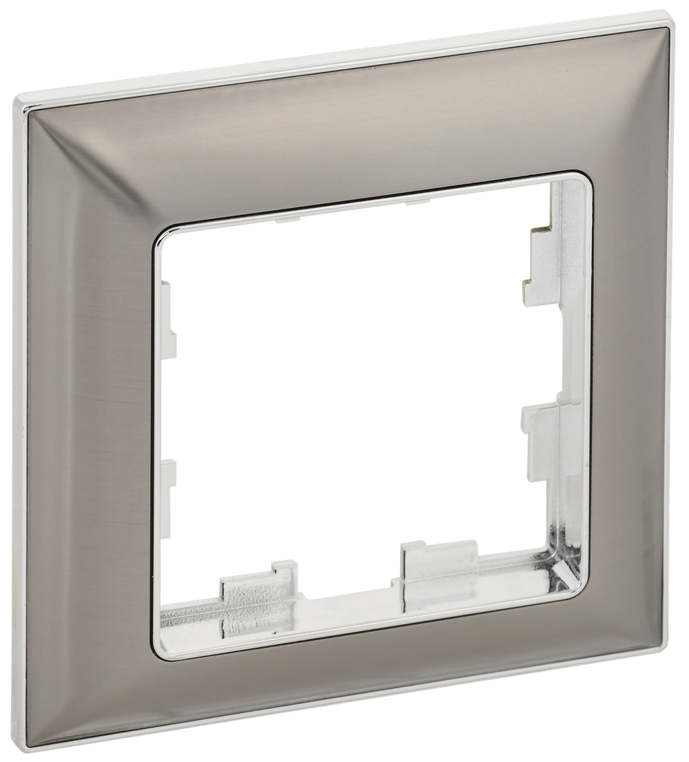 BRITE Рамка 1-местная РУ-1-Бр металл хром/никель IEK