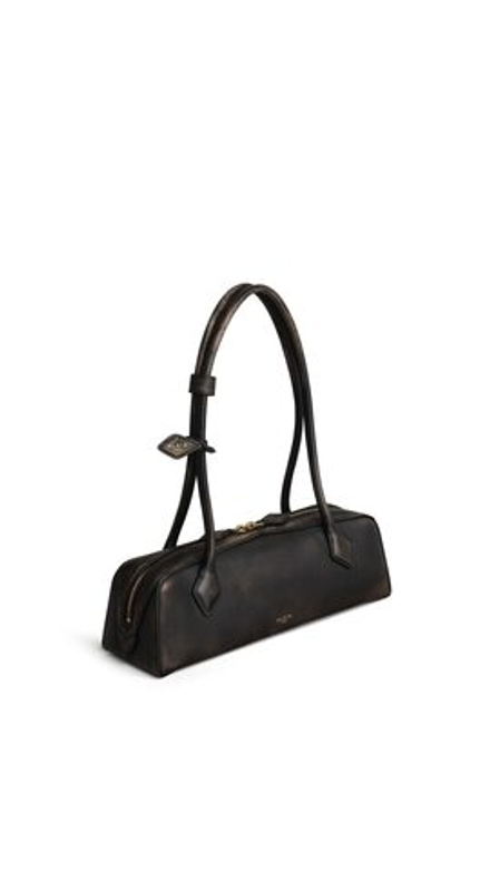 ALAÏA СУМКА LE TECKEL ИЗ НАТУРАЛЬНОЙ КОЖИ, ЦВЕТ СОСТАРЕННОЙ КОЖИ