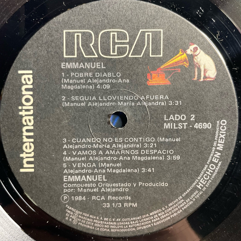 Винтажная виниловая пластинка LP Emmanuel Hay Que Arrimar El Alma (Мексика 1984)